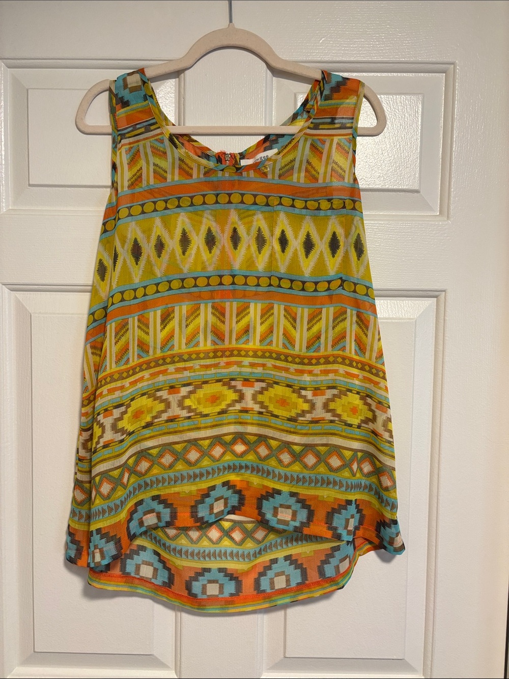 Umgee Yellow Multi Printed Tank Top